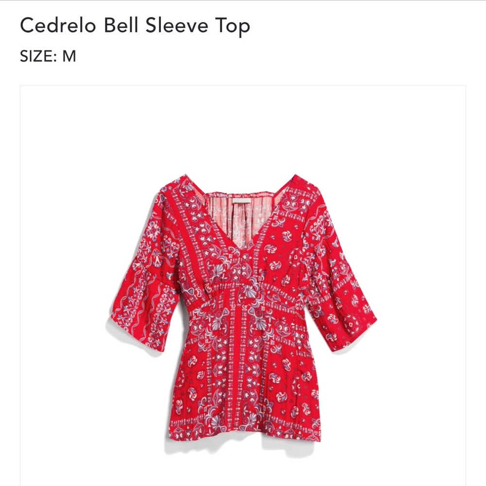Cedrelo Bell Sleeve Top Size M